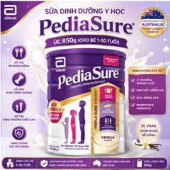 850g Sữa Bột PediaSure Úc Nắp Tím Vani Bé Biếng Ăn Tăng Cân Thấp Còi 1-10 Tuổi