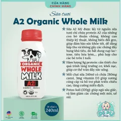1 HỘP THỬ Sữa Tươi Organic Mỹ A2 Horizon Kirkland Moala