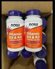 Vitamin D3 1000IU và K2 45mcg Now của Mỹ hộp 120 viên