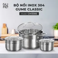 Bộ Nồi Inox 304 Cao Cấp Gume Classic GM-3566