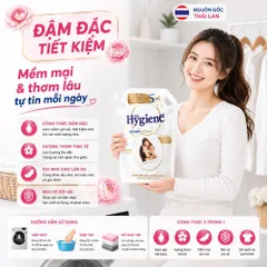 Nước xả vải đậm đặc Hygiene - làm mềm vải lưu hương lâu, giữ màu giảm xù 1000ml - Thái Lan