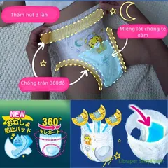 Bỉm/Tã Pampers Ban Đêm Jumbo Nội Địa Nhật – Thấm Hút Gấp 3, Chống Tràn 360°, Bé Ngủ Ngon Suốt Đêm 803981