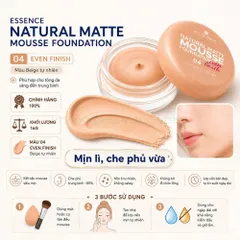 Phấn Tươi Essence natural matte mousse foundation 16g lớp nền mịn lì, kiềm dầu trang điểm hàng ngày