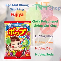 Kẹo Mút Trái Cây Không Sâu Răng Fujiya Nhật Bản