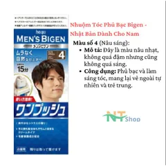 Nhuộm Tóc Nam Bigen Nhật Bản – Phủ Bạc Nhanh 10 Phút, Ít Mùi, Dưỡng Tóc Với  6 Loại Thảo Mộc