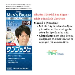 Nhuộm Tóc Nam Bigen Nhật Bản – Phủ Bạc Nhanh 10 Phút, Ít Mùi, Dưỡng Tóc Với  6 Loại Thảo Mộc