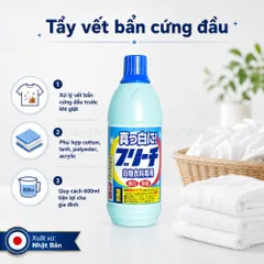 Nước tẩy trắng quần áo trắng hiệu Rocket Nhật Bản - Làm sạch vết bẩn cứng đầu, khử mùi hôi trên áo