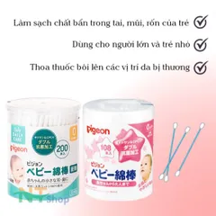{Chính Hãng} Tăm Bông Nhật Bản Kháng Khuẩn Dành Cho Bé
