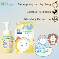 Sữa Tắm Tạo Bọt Naive Doraemon Pump Vàng Cho Bé