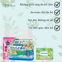 Khăn Ướt Moony Unicharm - 76 Tờ Nhật Bản
