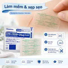 Miếng dán ép sẹo lồi eclar plaster Hisamitsu - làm mềm, xẹp sẹo lồi - độ bám dính cao