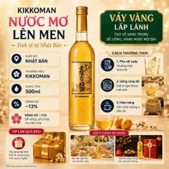 Nước mơ vảy vàng Kikkoman 500ml - dát vàng mỏng lấp lánh - nồng độ 13% dễ uống - quà biếu sang trọng cho tiệc