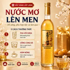 Nước mơ vảy vàng Kikkoman 500ml - dát vàng mỏng lấp lánh - nồng độ 13% dễ uống - quà biếu sang trọng cho tiệc