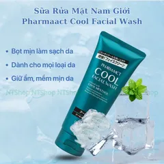 Sữa Rửa Mặt Cho Nam Pharmaact Nhật Bản 130g – Mát Lạnh Bạc Hà, Sạch Nhờn, Ngừa Mụn