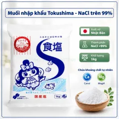 Muối Ăn Tinh khiết Shiojigyo 1kg - Từ Tokushima Nhật Bản Hạt Muối Sạch, Mịn An Toàn Cho Gia Đình
