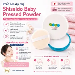 Phấn Nén Shiseido Baby Pressed Powder 50g Nội Địa Nhật -  Phấn Rôm Cho Bé - Phấn Kiềm Dầu Cho Mẹ