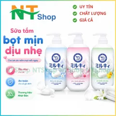 Sữa tắm bọt mịn COW Milky Body Soap Nhật Bản Dưỡng Ẩm Cho Da Không Paraben Cho Cả Gia Đình