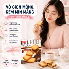 Bánh quy Languly ITO Nhật Bản - Vỏ Mỏng Giòn Nhân Kem Vani hoặc Socola Matchamềm mịn - hộp 12 cái tiện Lợi