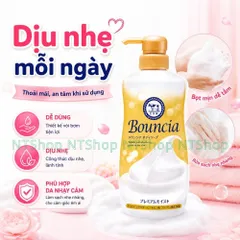 Sữa Tắm Bọt Mịn Bouncia Premium Moist Nhật Bản - Dịu Nhẹ Không Gây Khô Da Phù Hợp Mọi Loại Da