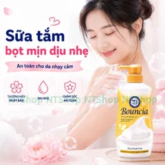 Sữa Tắm Bọt Mịn Bouncia Premium Moist Nhật Bản - Dịu Nhẹ Không Gây Khô Da Phù Hợp Mọi Loại Da