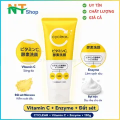 Sữa rửa mặt tạo bọt Vitamin C CYCLEAR - làm sạch sâu với enzyme và đất sét Morocco hỗ trợ sáng mịn