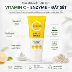 Sữa rửa mặt tạo bọt Vitamin C CYCLEAR - làm sạch sâu với enzyme và đất sét Morocco hỗ trợ sáng mịn
