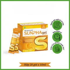 Hỗn dịch dạ dày Sunphagel Curcumin ( Sunpha Gel Curcumin) cải thiện tinh trạng tăng tiết acid dịch vị (Hộp 20 gói)