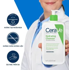Sữa Rửa Mặt Cerave Developed With Dermatologists Hydrating Cleanser 236ml Cho Da Thường Khô [hàng nhập khẩu]