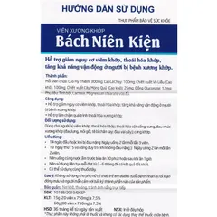 Viên xương khớp Bách Niên Kiện - giảm nguy cơ vi.êm khớp, thoái hóa khớp, tăng khả năng vận động