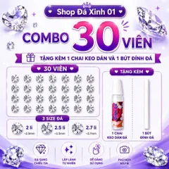 [freeship ]ĐÁ ĐÍNH  Combo 30 Viên tặng kèm Keo Dán và Bút- có kèm hướng dẫn sử dụng- đá đính trang trí đẹp