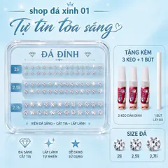 [freeship ] combo 50 viên đá đính-loại chân bằng- size 2li. 2li5, 2li7  tặng kèm dụng cụ tự đính tại nhà- đá đính trang