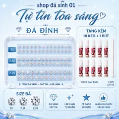 Sỉ 500 Viên Đá Đính- loại Chân Bằng-2li, 2,5li, 2,7li - kèm dụng cụ tự đính tại nhà- đá đính trang trí