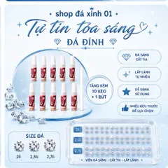 Sỉ 500 Viên Đá Đính- loại Chân Bằng-2li, 2,5li, 2,7li - kèm dụng cụ tự đính tại nhà- đá đính trang trí