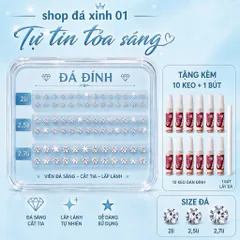 Sỉ 500 Viên Đá Đính- loại Chân Bằng-2li, 2,5li, 2,7li - kèm dụng cụ tự đính tại nhà- đá đính trang trí