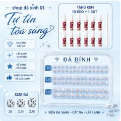 Sỉ 500 Viên Đá Đính- loại Chân Bằng-2li, 2,5li, 2,7li - kèm dụng cụ tự đính tại nhà- đá đính trang trí