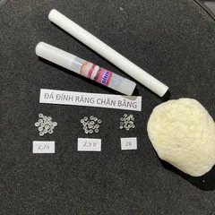 6 VIÊN ĐÁ ĐÍNH RĂNG CHÂN BẰNG/ CHÂN NHỌN, KÈM KEO DÁN VÀ BÚT