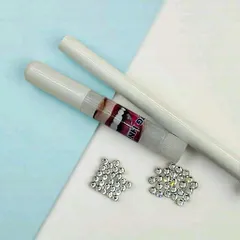 combo 10 viên đá đính - loại chân bằng, size 2li, 2,5li, 2,7li tặng kèm dụng cụ tự đính đơn giản - đá đính trang trí