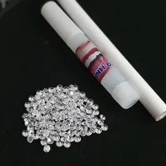 bộ 5 viên đá cz zirconia chân nhọn đính  kèm keo dán và bút [phải khoan sẵn lỗ]