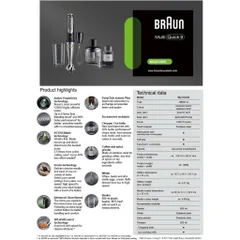 [MADE IN EU] MÁY XAY ĐA NĂNG BRAUN MQ9147X 1200W ,BẢO HÀNH 24 THÁNG