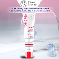 Kem dưỡng phục hồi và làm êm dịu các loại da tổn thương TOPICREM CICA+ SOOTHING CREAM 40ml
