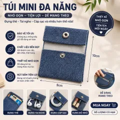 Túi Đựng Mini Có Nút Bấm – Đựng Thẻ, Tai Nghe, Cáp Sạc, Nhỏ Gọn Tiện Lợi