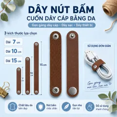 Combo 5 Dây ,10 dây buộc cáp bằng da, dây quấn dây cáp