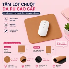 Phôi Tấm Lót Chuột Da PU 2mm 21x27cm - Set 10 Tấm Bán Sỉ - Chống Nước, Di Chuột Mượt, Làm Đồ Handmade