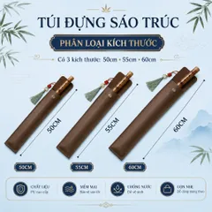 Túi Đựng Sáo Trúc Cao Cấp Da PU - Bao Da Sáo Trúc Chống Nước, Đa Dạng Màu Sắc, Kích Thước 50cm - 60cm