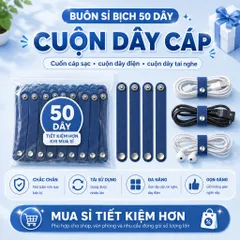 [ Bịch 50 Sợi ]  Dây Cuốn Cáp Sạc , Cuộn Dây Tai Nghe , Đi Dây Máy Tính , Dây Bấm Đa Năng , Chất Liệu Da Pu