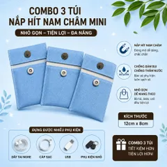 Combo 3 Túi Hít Nam Châm Mini Nhỏ Gọn Đựng Thẻ , Dây Tai Nghe , Cáp Sạc