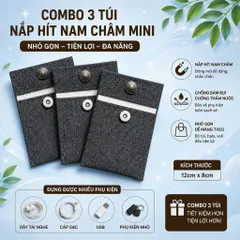Combo 3 Túi Hít Nam Châm Mini Nhỏ Gọn Đựng Thẻ , Dây Tai Nghe , Cáp Sạc