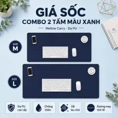 Combo Bộ 2 Tấm Lót Chuột Mellow Carry Kích Thước 30x60 Và 40x80cm , Chất Liệu Da PU