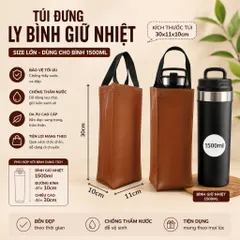 Túi Đựng Ly Bình Giữ Nhiệt Từ 500ml Tới 1500ml Chất Liệu Da PU
