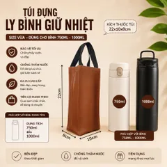 Túi Đựng Ly Bình Giữ Nhiệt Từ 500ml Tới 1500ml Chất Liệu Da PU